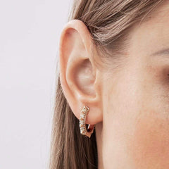 Turandoss 18K Gold Huggie Hoop Earrings for Women Girls - S925 Sterling Silver Post Diamond Clip on Hoop Earrings Hypoallergenic, Christmas Gifts