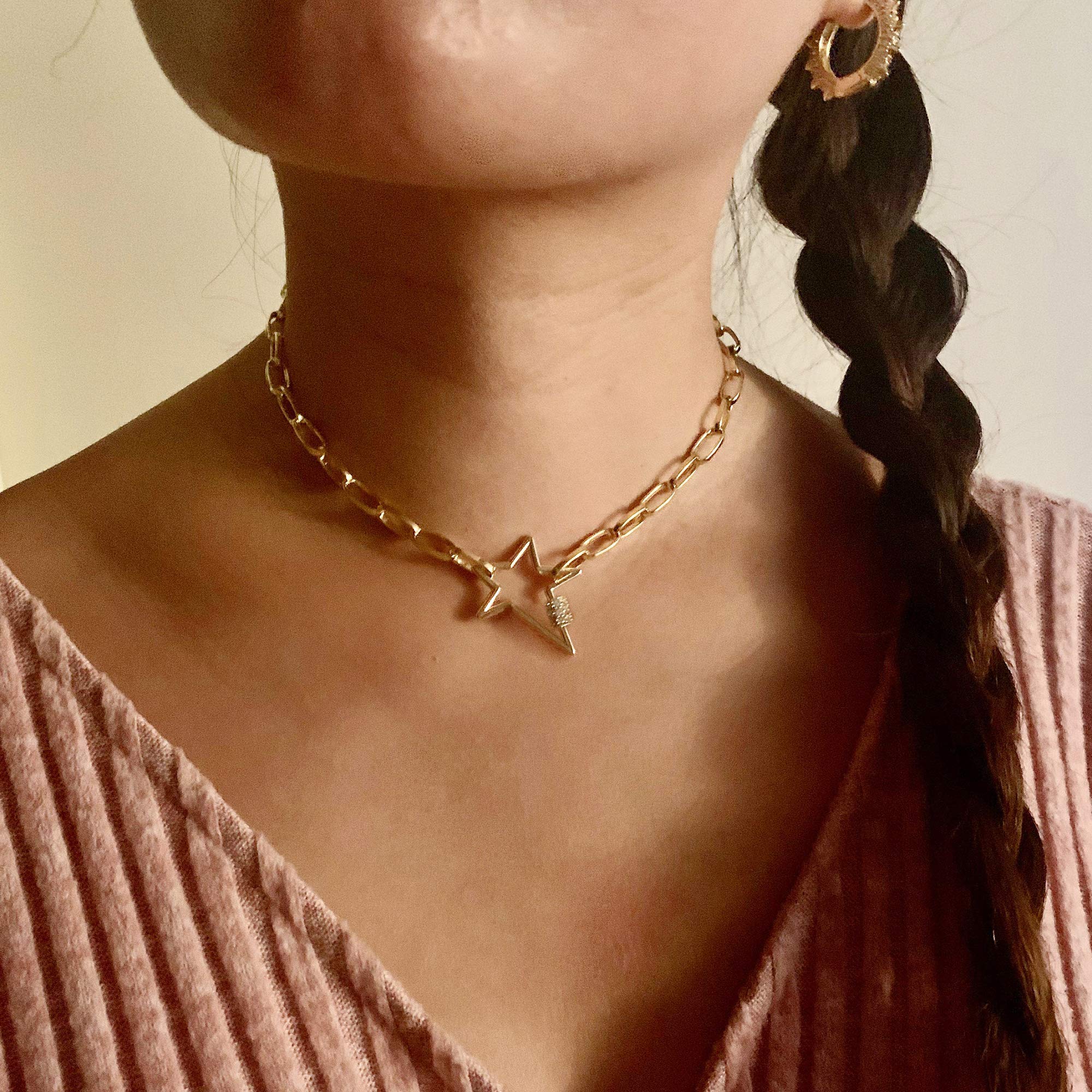 Star Dainty Paperclip Chain Necklace