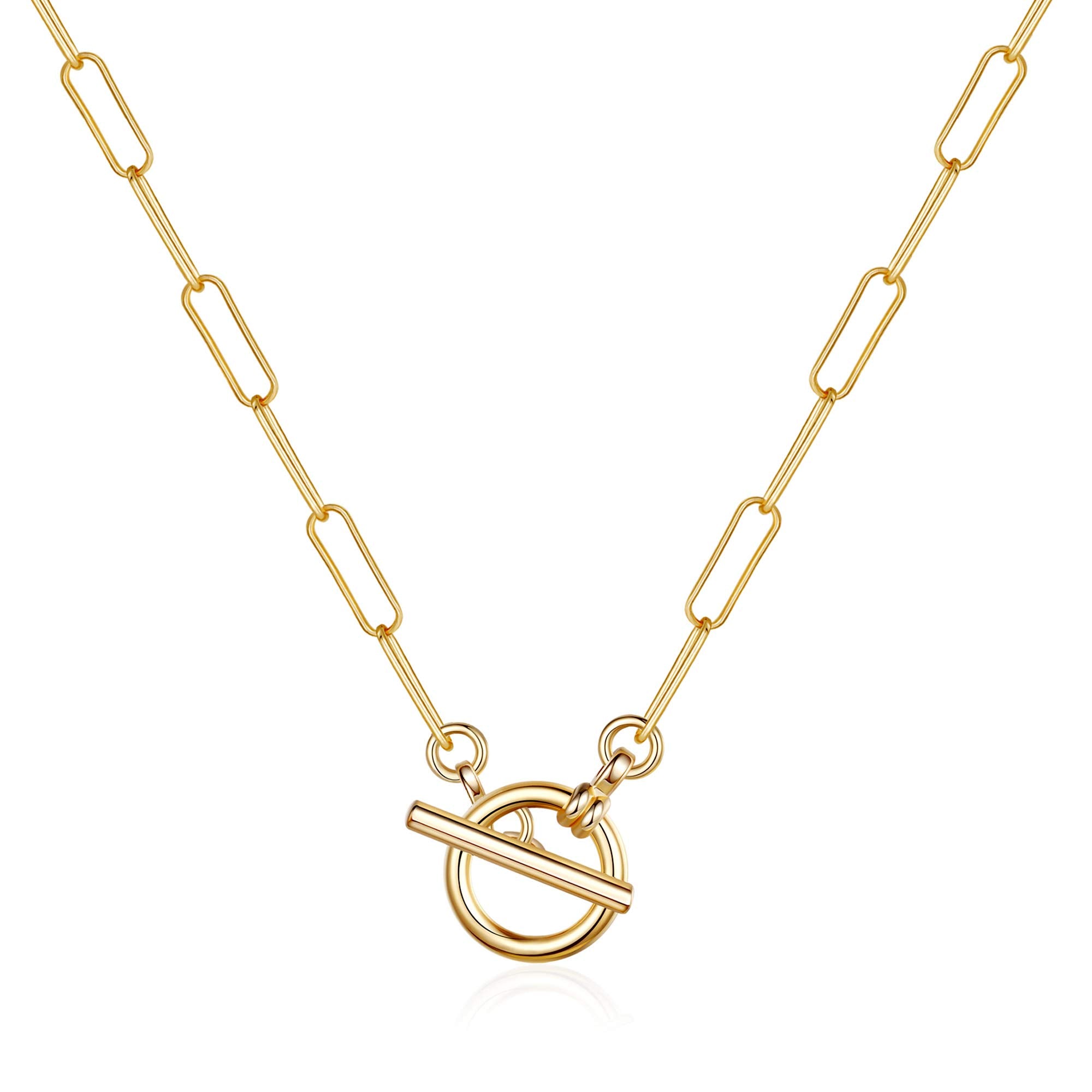 Toggle Clasp Dainty Paperclip Chain Necklace