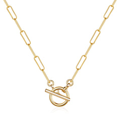 Toggle Clasp Dainty Paperclip Chain Necklace