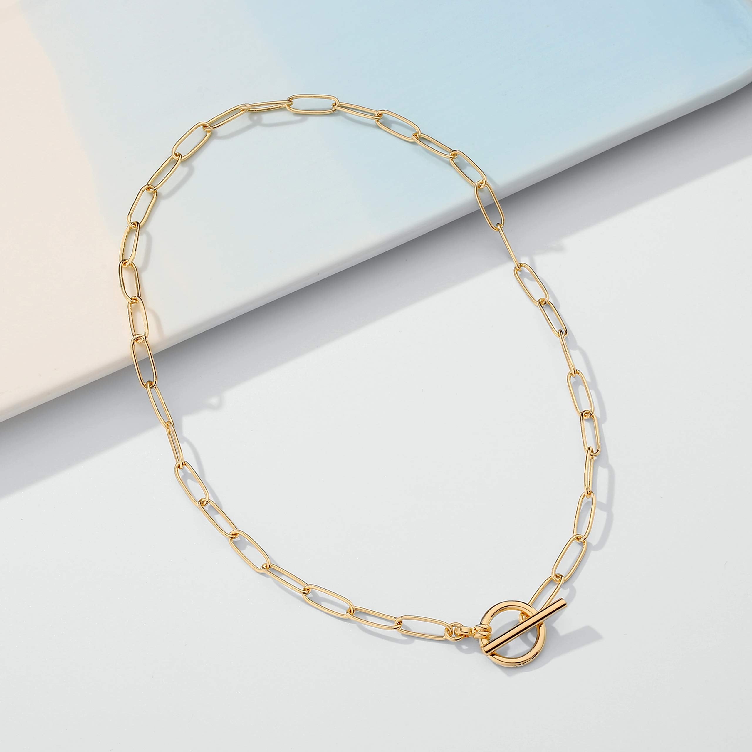 Toggle Clasp Dainty Paperclip Chain Necklace