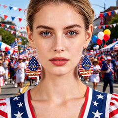 Turandoss 4th of July 250th Anniversary Earrings Gifts for Women Patriotic Red White and Blue American Flag Lightweight Dangle Leather Jewelry Independence Day Party Outfit Usa Accessories for Her