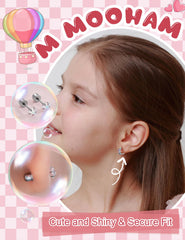 Turandoss Hypoallergenic Surgical Stainless Steel Earrings for Girls Kids Women - Screw Back Earrings set for Sensitive Ears Cute Flower Butterfly Toddler Stud Hoop Earrings Jewelry Gift