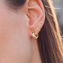 Turandoss 12Pairs Flat Back Stud Earrings Set for Women Girls, Hypoallergenic Hoop Huggie Cartilage Earring, Birthday Valentine's Day Gifts for Women