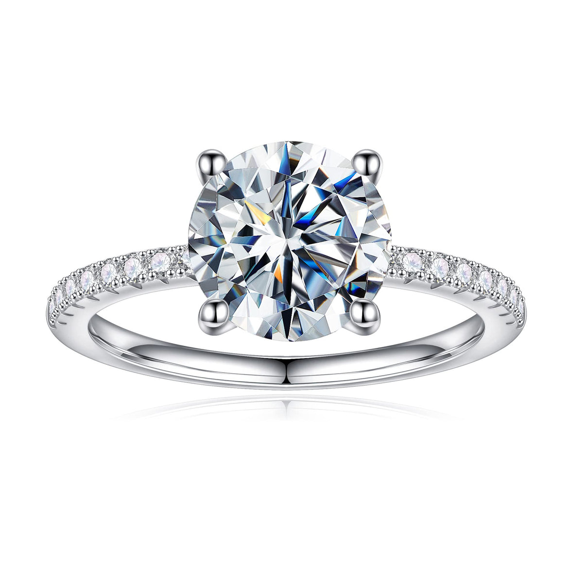 Turandoss 1.5CT Moissanite Engagement Rings for Women S925 Sterling Silver Four Prongs Classic Moissanite Engagement Rings for Women