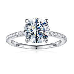 Turandoss 1.5CT Moissanite Engagement Rings for Women S925 Sterling Silver Four Prongs Classic Moissanite Engagement Rings for Women