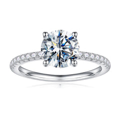 Turandoss Silver Wedding Moissanite Rings for Women, S925 Sterling Silver Diamond Ring for Women, Birthday Christmas Gift for Mom, Wife, Silver Jewelry