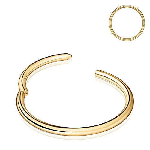 Turandoss Silver Gold Nose Rings for Women Men, 20g Surgical Steel Nose Septum Lip Cartilage Ring Hypoallergenic, Valentine's Day Piercing Jewelry