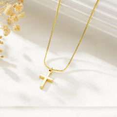 Turandoss Mother's Day Gifts for Mom, 14K Gold Plated Cross Pendant Necklace for Women, Elegant Jewelry