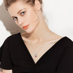 Turandoss Sisters Gifts Heart Necklace S925 Sterling Silver Double Heart Birthstone Necklaces Anniversary Birthday Gifts for Sister Sister in Law Big Sister