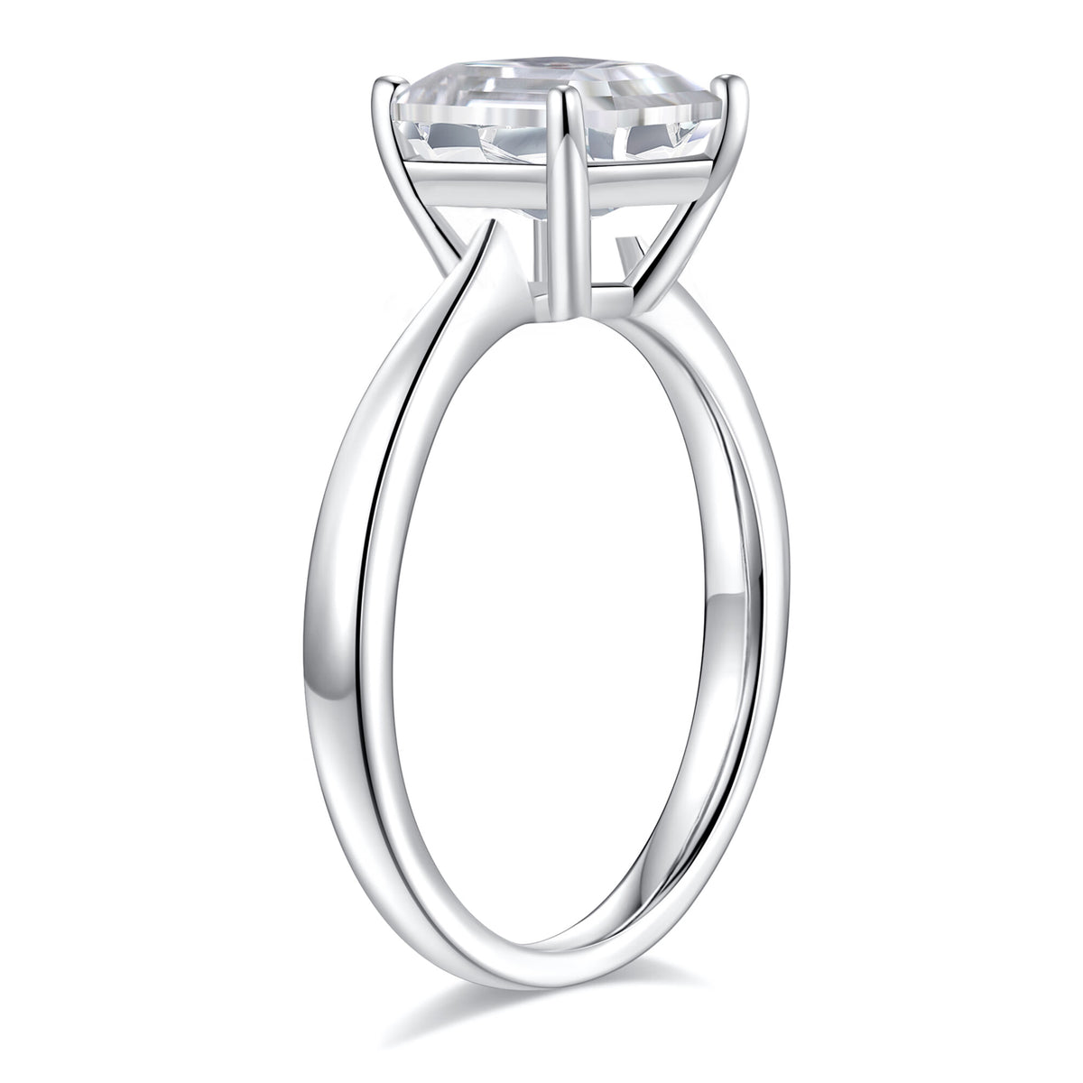 Turandoss 2 Carat Emerald cut Moissanite Engagement Ring 925 Sterling Silver Diamond Ring Wedding Band Promise Wedding Rings for Women