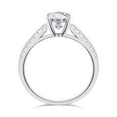 Turandoss 1.5ct Moissanite Engagement Ring 925 Sterling Silver Cushion Cut Diamond Ring Wedding Band Promise Rings for Women