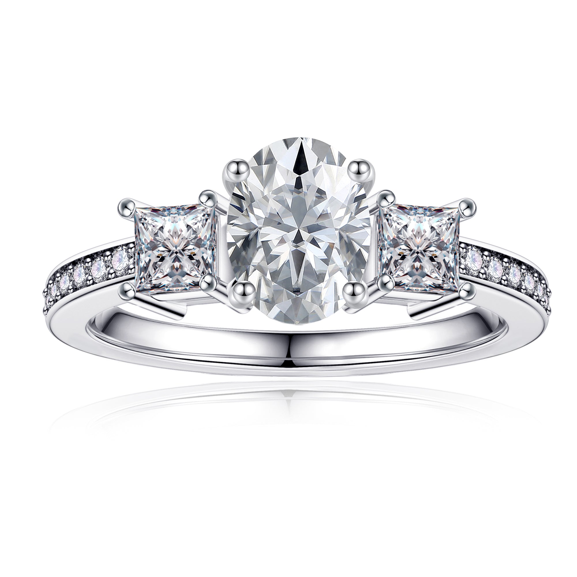 Turandoss 1.5 Carat Moissanite oval Cut Engagement Rings for Women 925 Sterling Silver Diamond Ring Promise Rings for Women