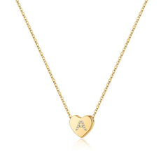 Turandoss 18K Gold Heart Initial Necklace for Girls Women, Dainty Gold Letter Zircon Pendant Necklace, Birthday Gifts for Daughter Girls, 16+2.5Inches