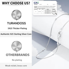 Turandoss S925 Sterling Silver Link Chain Bracelets for Women Girls, 0.8mm Box Chain, Silver Jewelry, Graduation Gifts for Women, Girls, 2026