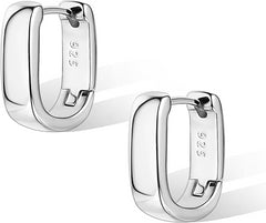 Turandoss S925 Sterling Silver Huggie Hoop Earrings for Women Girls - Dainty Small Chunky Silver Earring Hypoallergenic, Christmas Gifts for Women