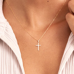 Gold Cross Pendant Necklace for Women