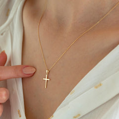 Gold Cross Pendant Necklace for Women