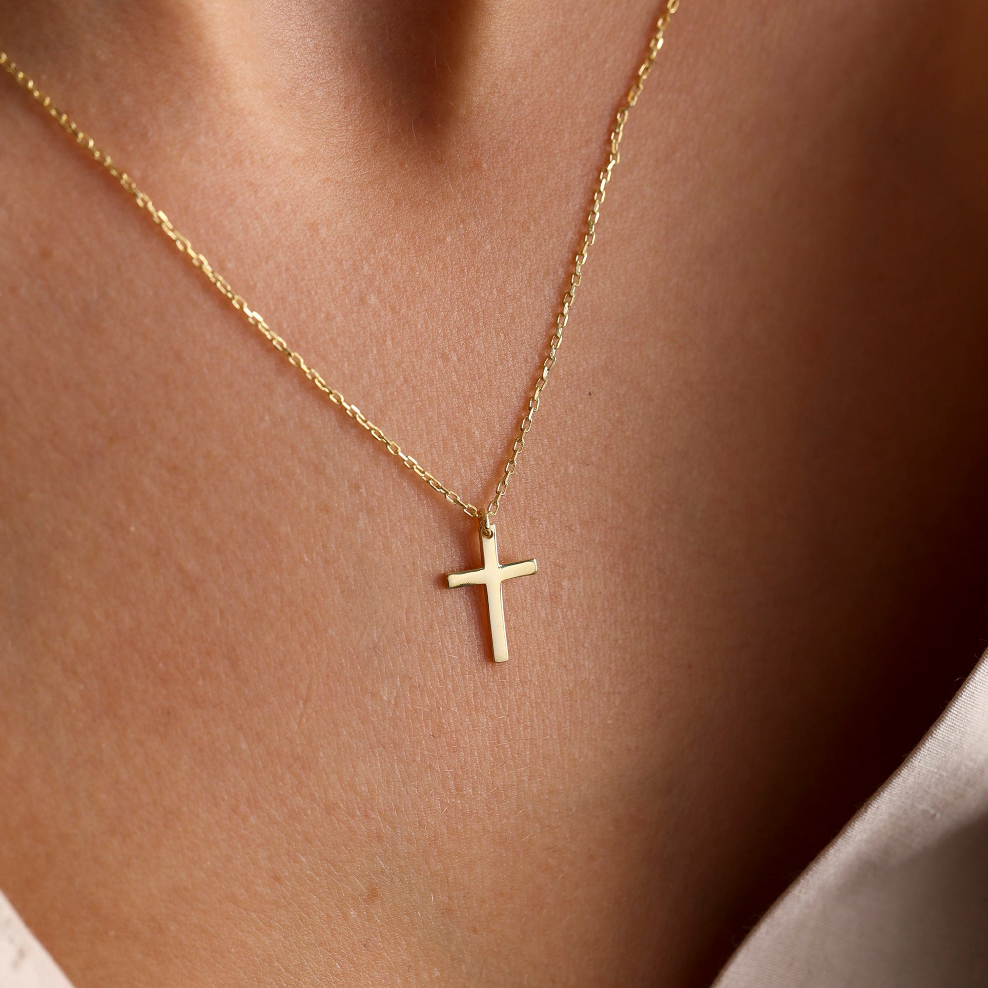 Layered Gold Simple Cross Necklace for Women
