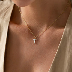 Gold Diamond Cross Necklace Jewelry Gifts for Women