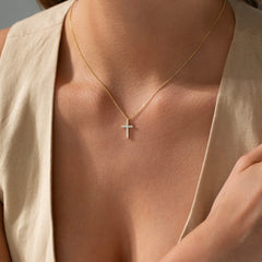 Gold Diamond Cross Necklace Jewelry Gifts for Women