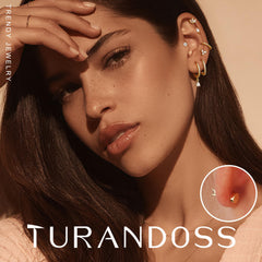 Turandoss 7Pairs Flat Back Stud Earrings for Women Girls, CZ Hoop Huggie Cartilage Dnagle Earring, Birthday Gift, Valentine's Day Gifts for Wife Mom