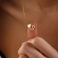 Turandoss Gold Layered Initial Heart Necklace for Women Girls, Women's Letter Necklaces, Birthday Gifts for Her, Valentine's Day Gift for Women Mom