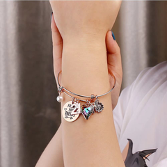 Turandoss Birthday Bracelet Gift for Girls Women, Year Old Gifts for Girls Kids, Heart Number Charm Bracelets, Happy 25th Birthday for Mom Wife Her