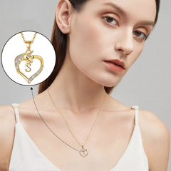 Turandoss Unicorn Heart Necklace Gifts for Girls Women, CZ Initial Pendant Necklaces for Kids, Birthday Gift for Girl, Valentine's Day Gifts from Mom
