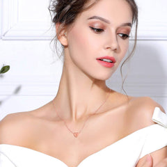 Rose Gold Tiny Heart Initial Necklaces for Girls
