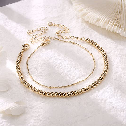 Pearl Beads Chain Dainty Gold Bracelets