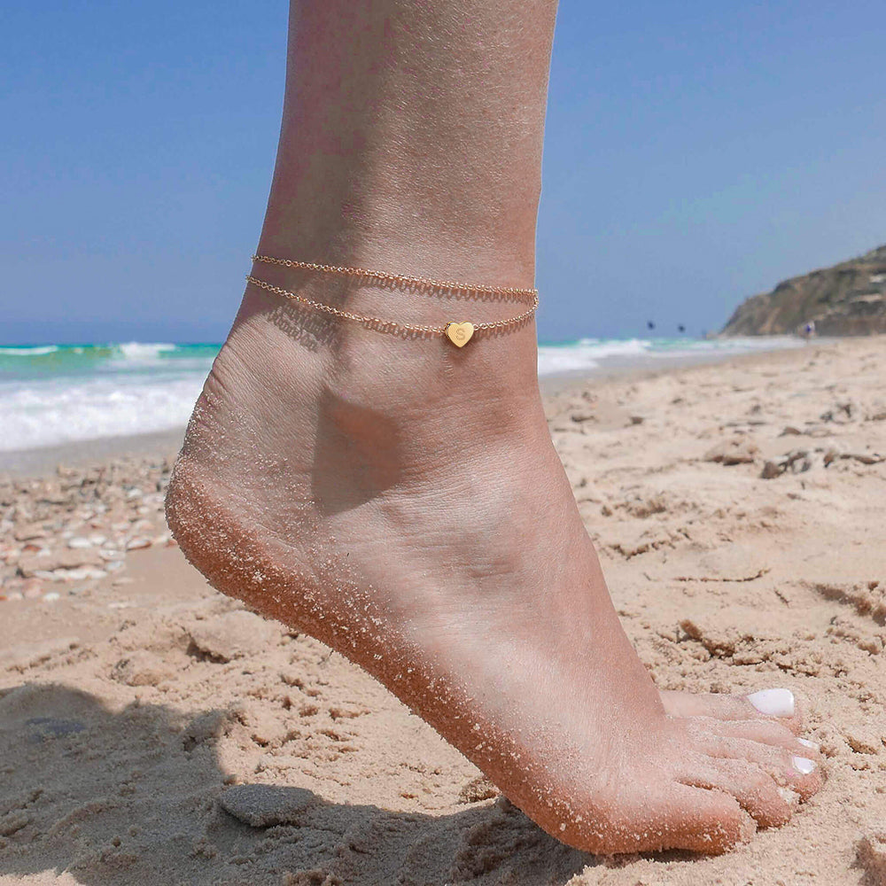 Chain Layered Initial Anklet – Live Love Pisces